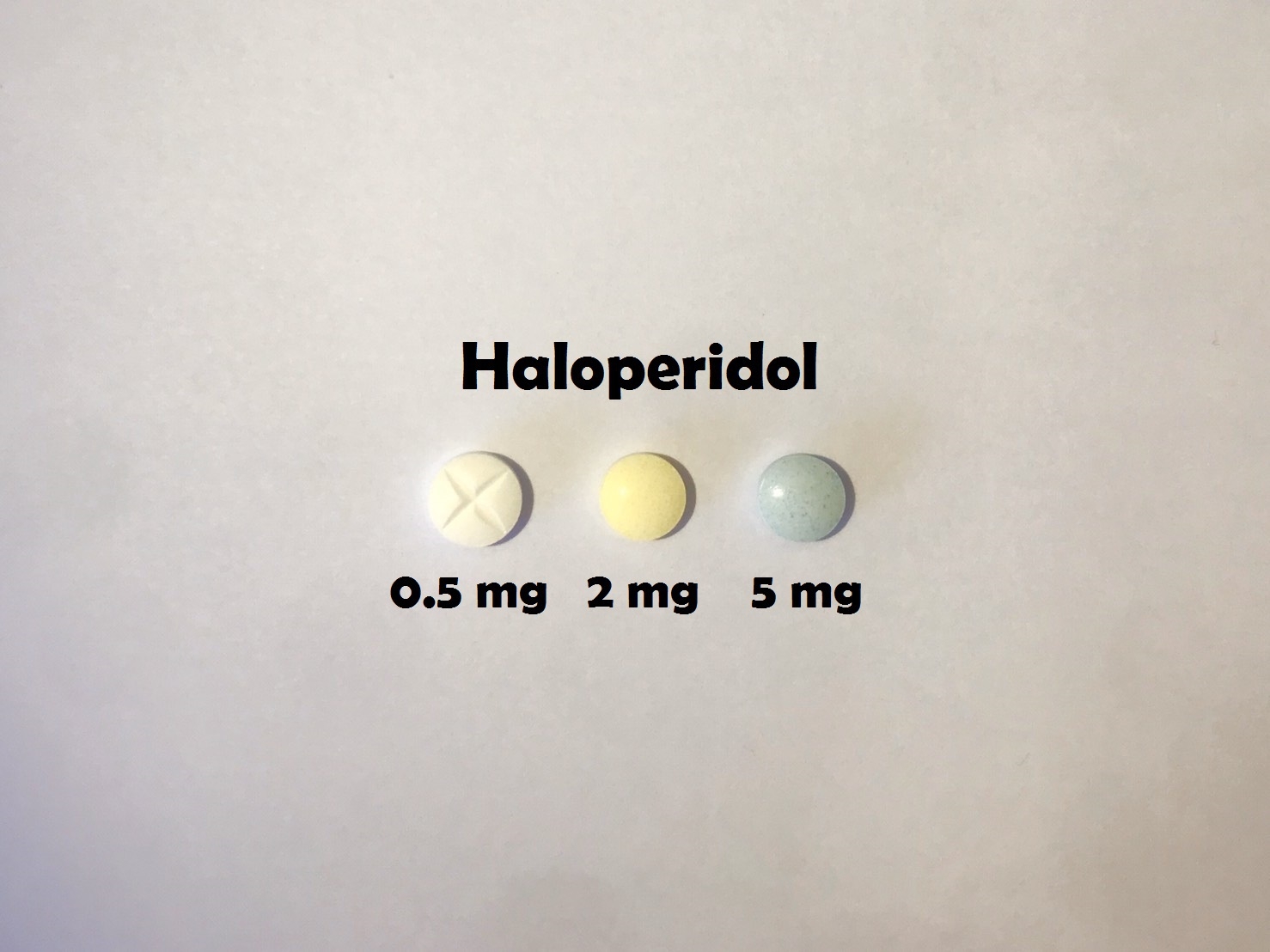 ยาที่มีหลายความแรง : Haloperidol 0.5 mg, 2 mg และ 5 mg