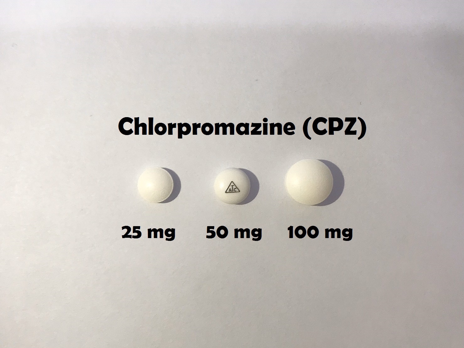ยาที่มีหลายความแรง : CPZ 25 mg, 50 mg และ 100 mg