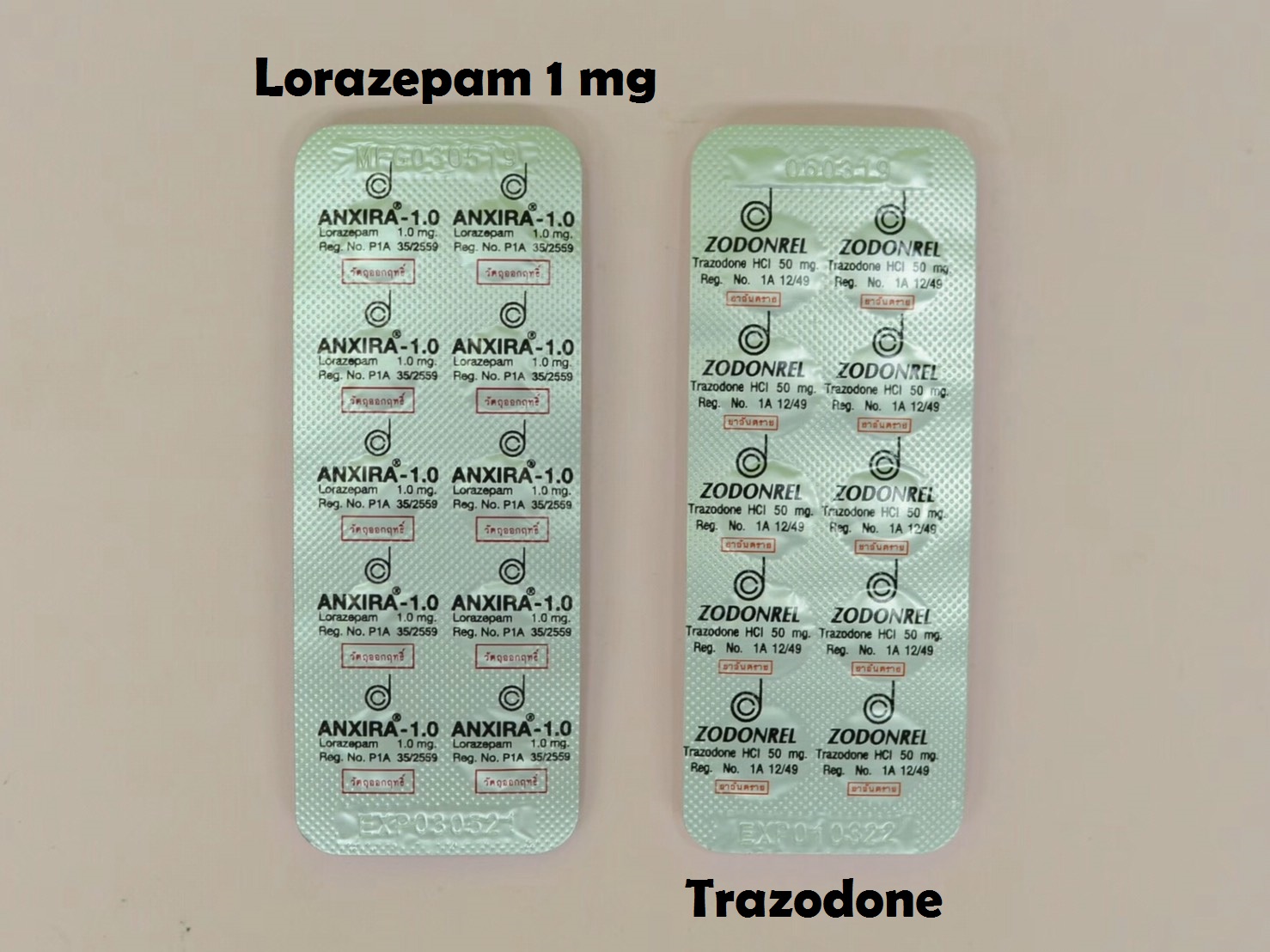 Trazodone มองคล้ายกับ  Lorazepam 1 mg