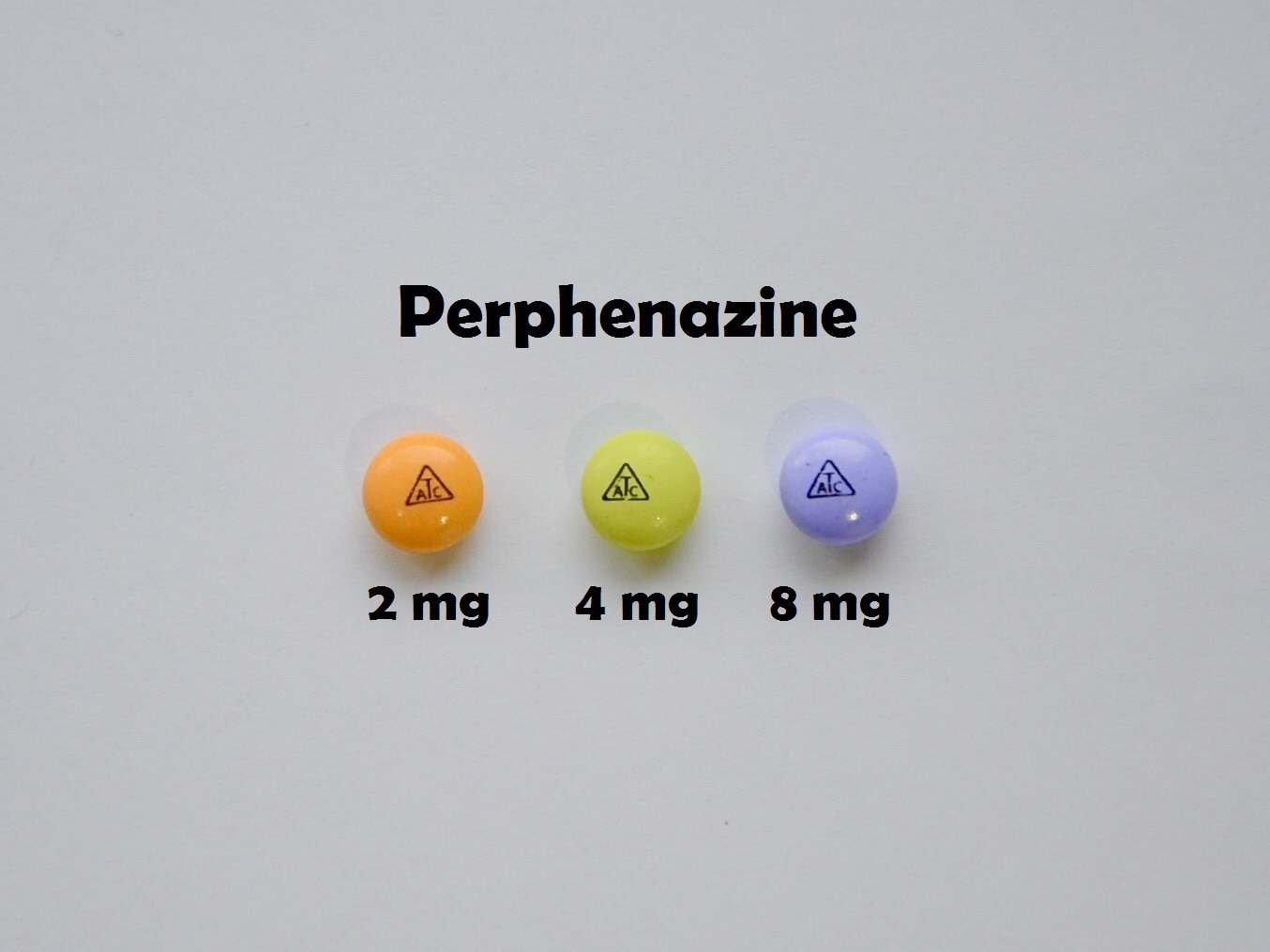 ยาที่มีหลายความแรง : Perphenazine 2 mg, 4 mg และ 8 mg