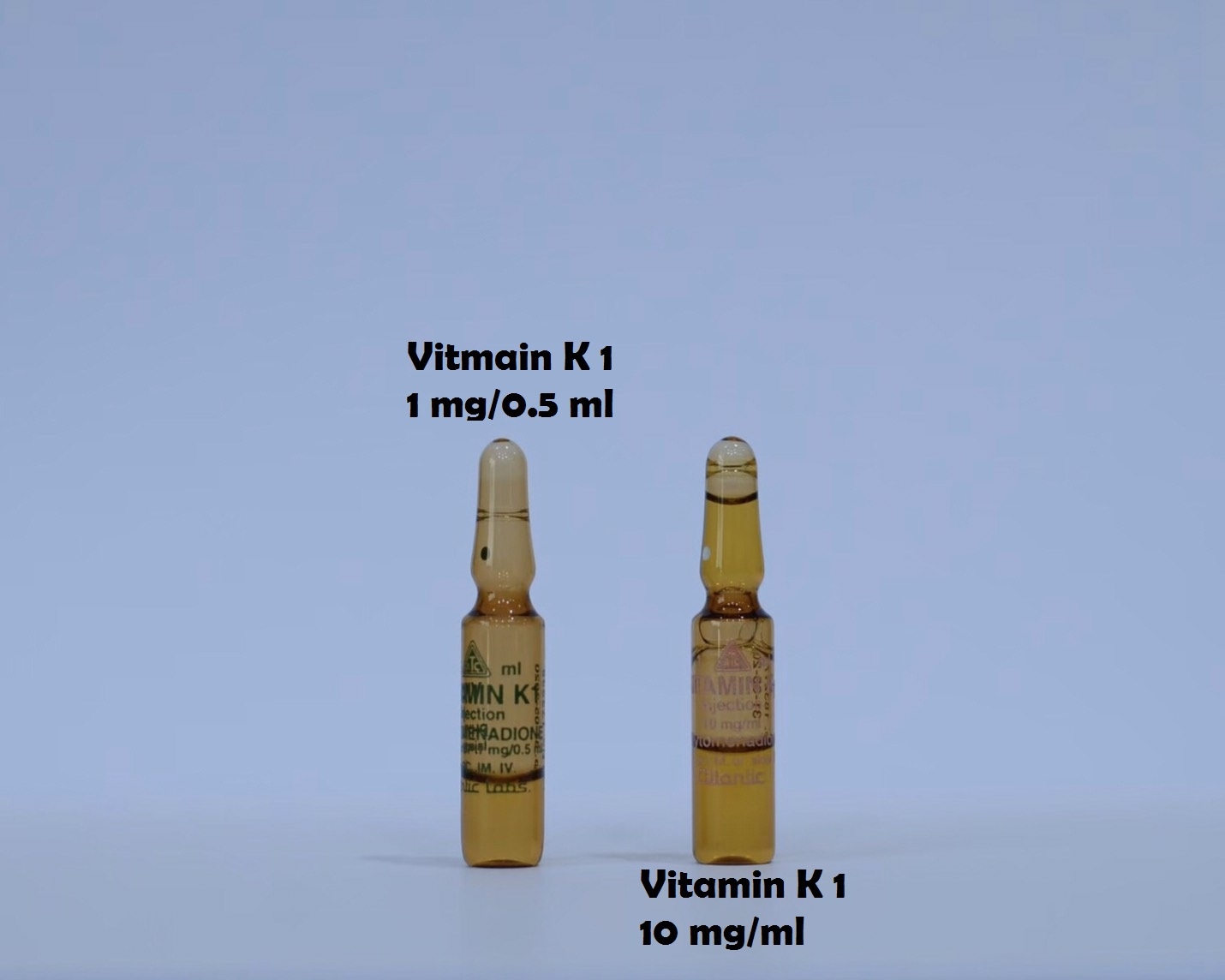ยาที่มีหลายความแรง : Vitamin K1 1mg/0.5ml  และ Vitamin K1 10mg/ml