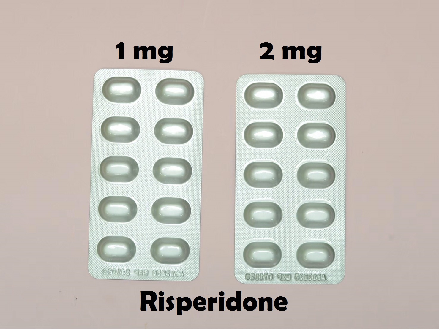 ยาที่มีหลายความแรง : Risperidone 1 mg  และ 2 mg