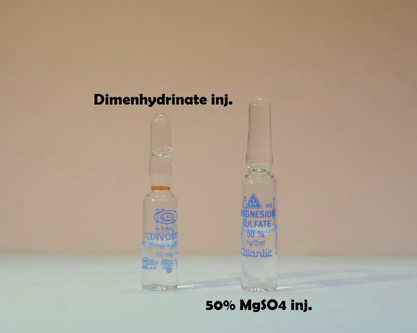 Dimenhydrinate inj. - 50% MgSO4 inj.