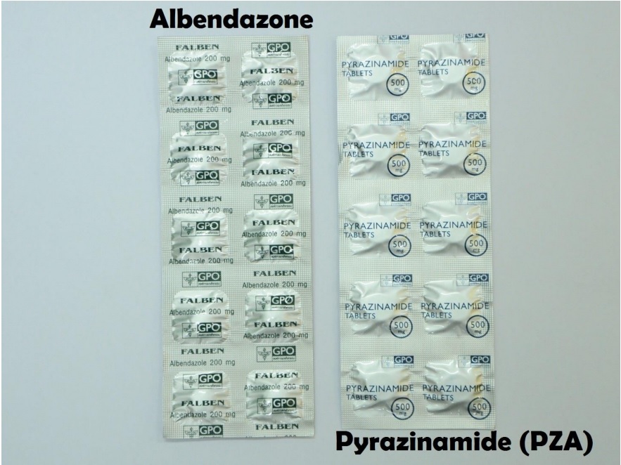 Albendazole มองคล้ายกับ Pyrazinamide (PZA)